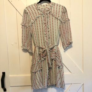 NWT Saloni MINT/CHILLE ruffle dress